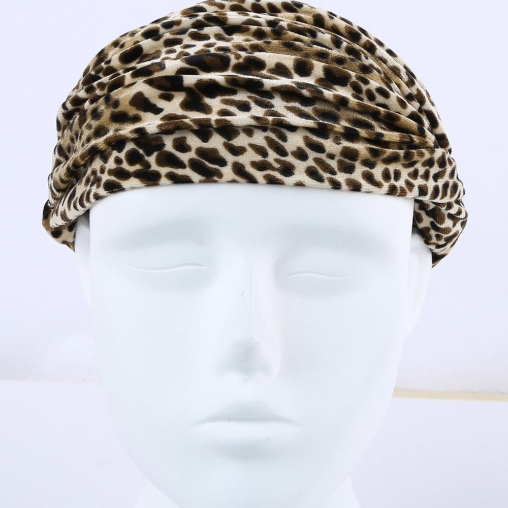 BOHO VELVET LEOPARD HEADBAND - Picture 6 of 8